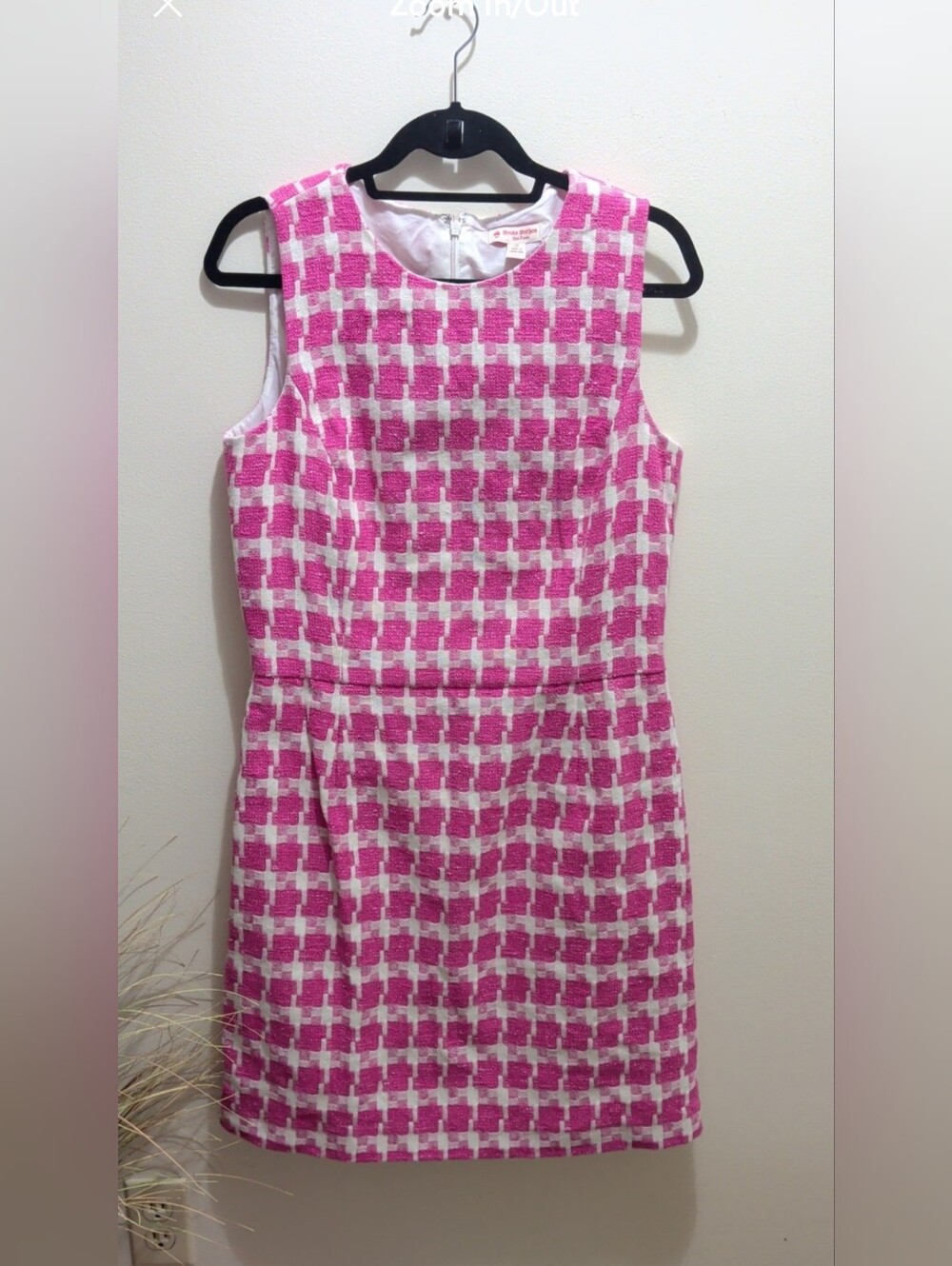 Brooks Brothers Red Fleece Houndstooth Tweed Sheath Sleeveless Dress